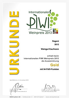 Int. Piwi Weinpreis 2013